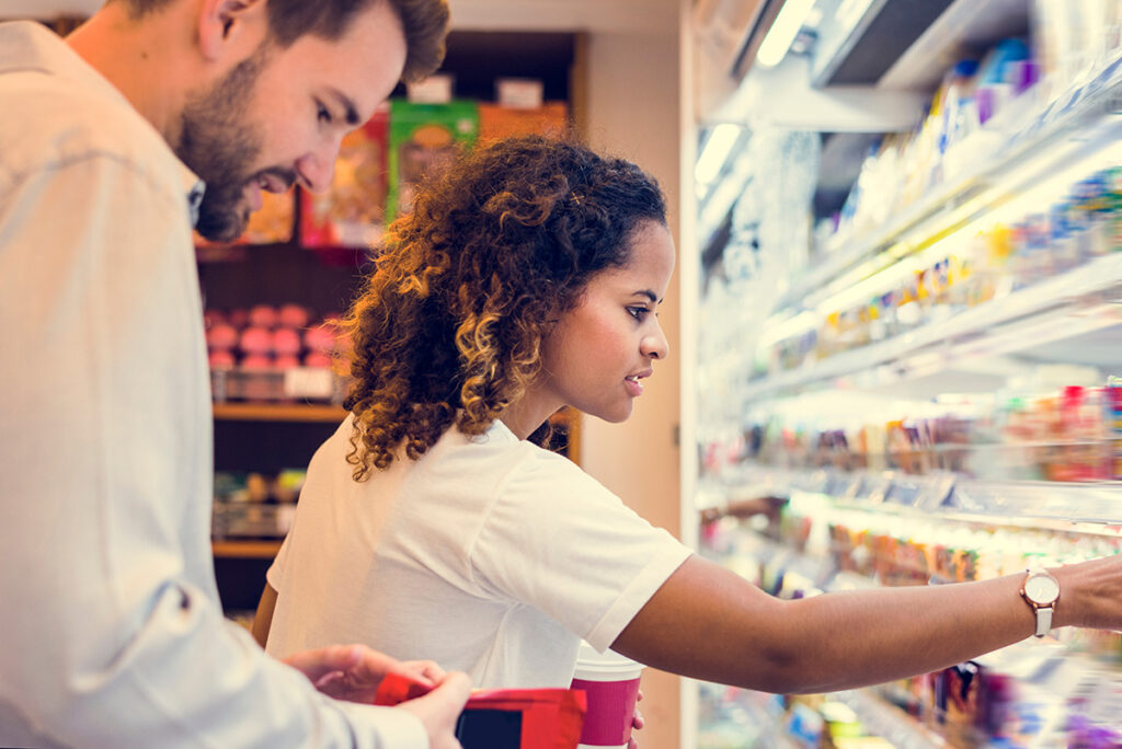 image of grocery store worker in produce d apartment